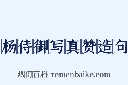 杨侍御写真赞造句是什么意思的图片